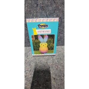 PEEPS 4' Foot Inflatable Rainbow Yard Easter Bunny Blow-Up NWT and‎ Sealed